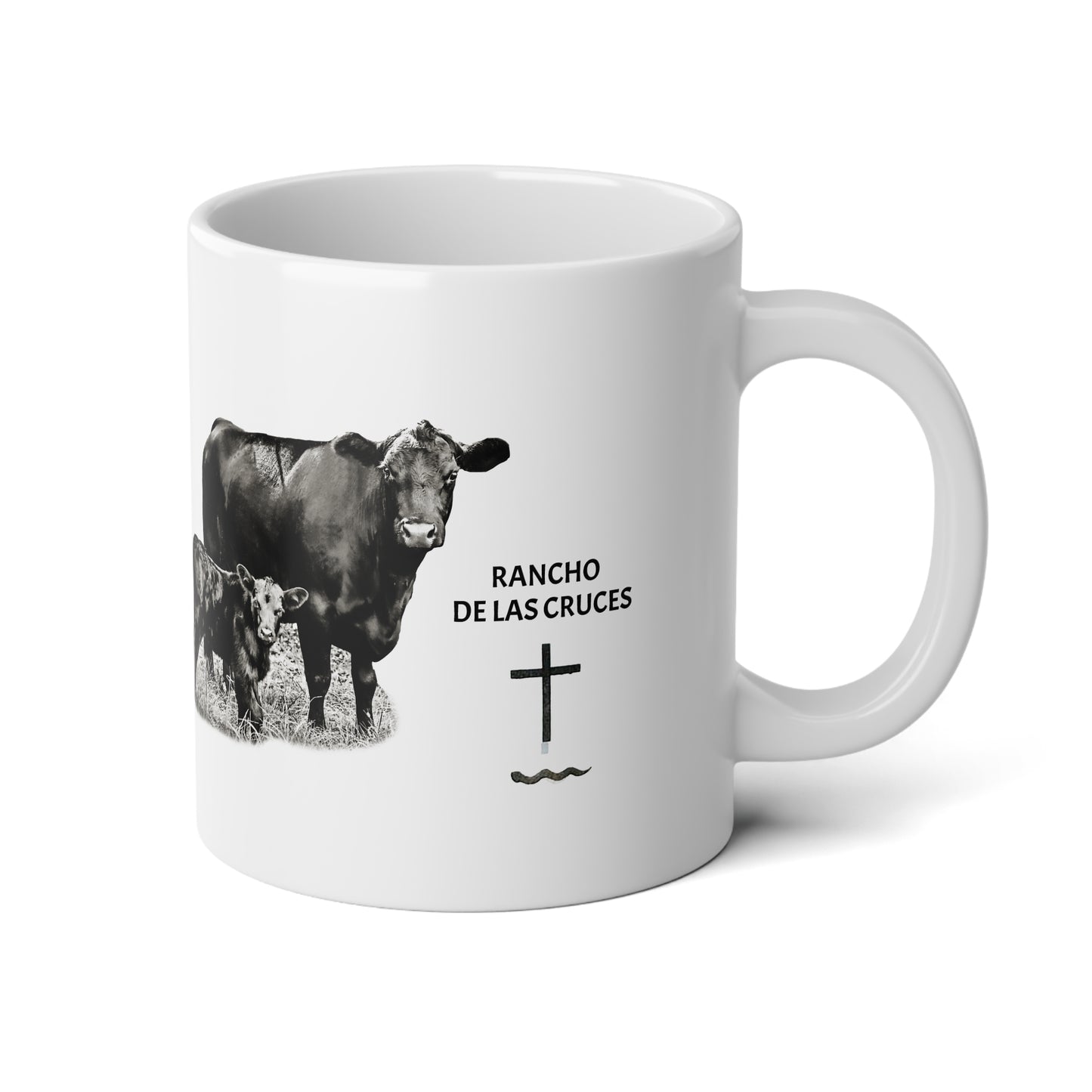 Customized Black Angus Jumbo Mug, 20oz - I Love Cows |Logo Farming Cup
