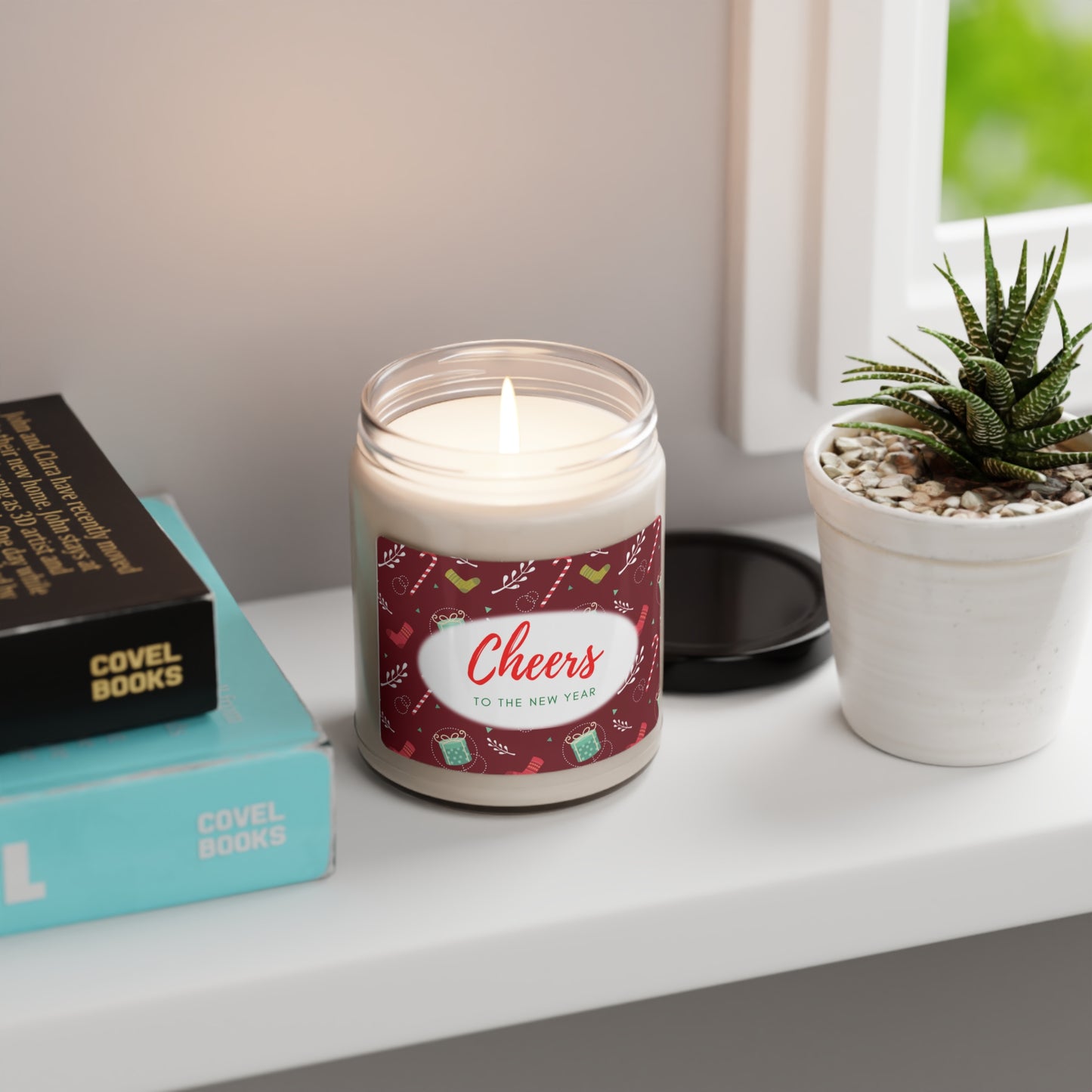Cheers to the New Year Holiday Christmas Scented Soy Candle, 9oz