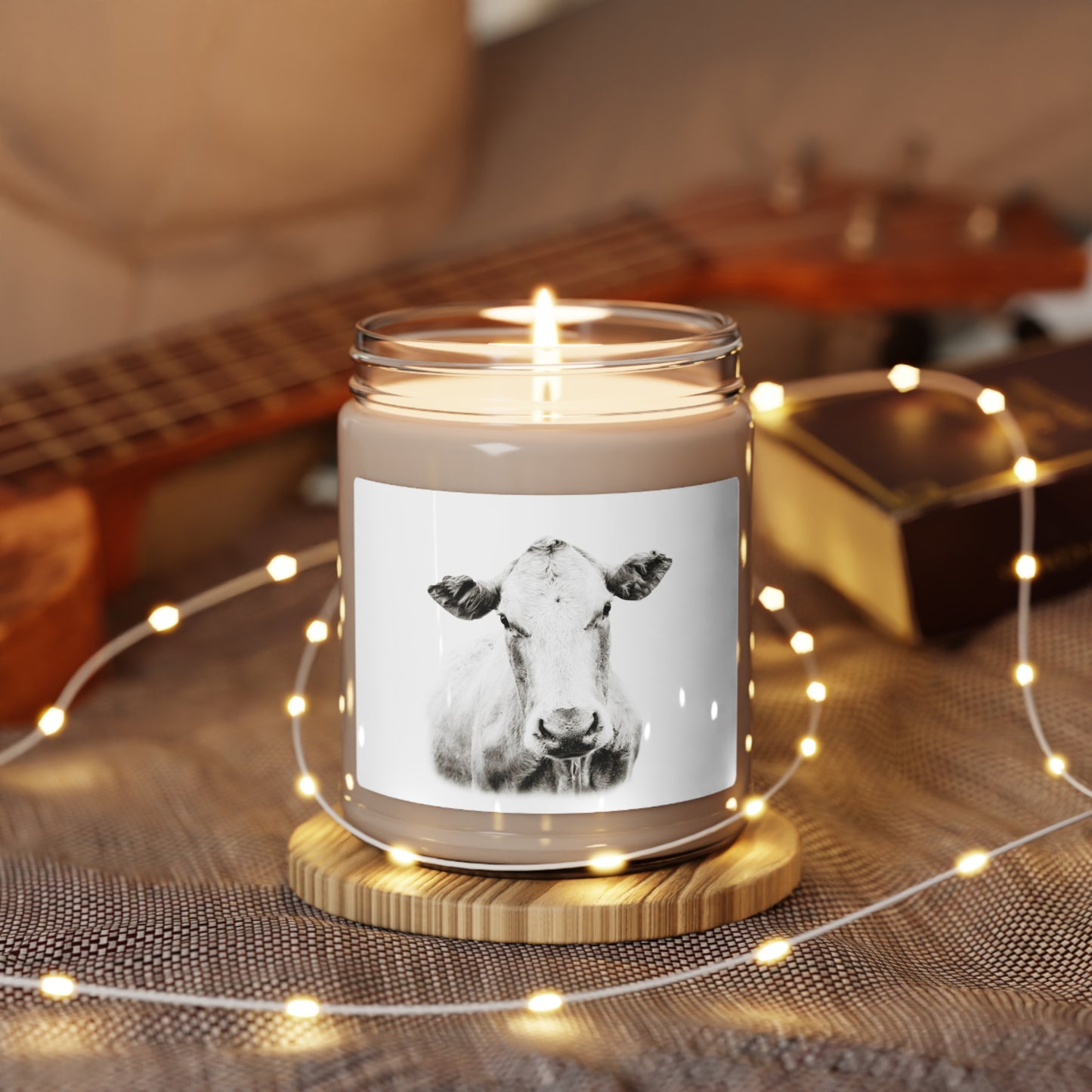 White Charolais Cow Scented Soy Candle, 9oz
