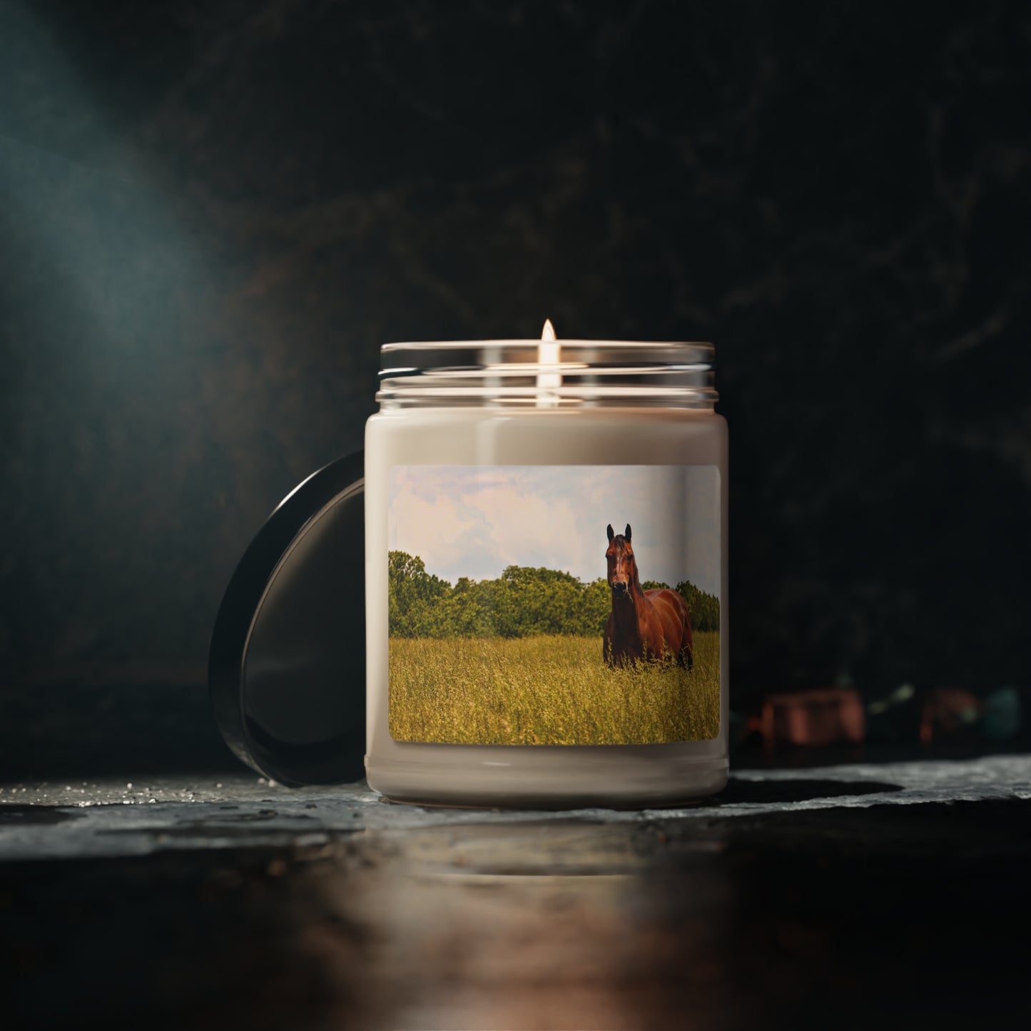 Western Cowboy Horse Photo Scented Soy Candle, 9oz