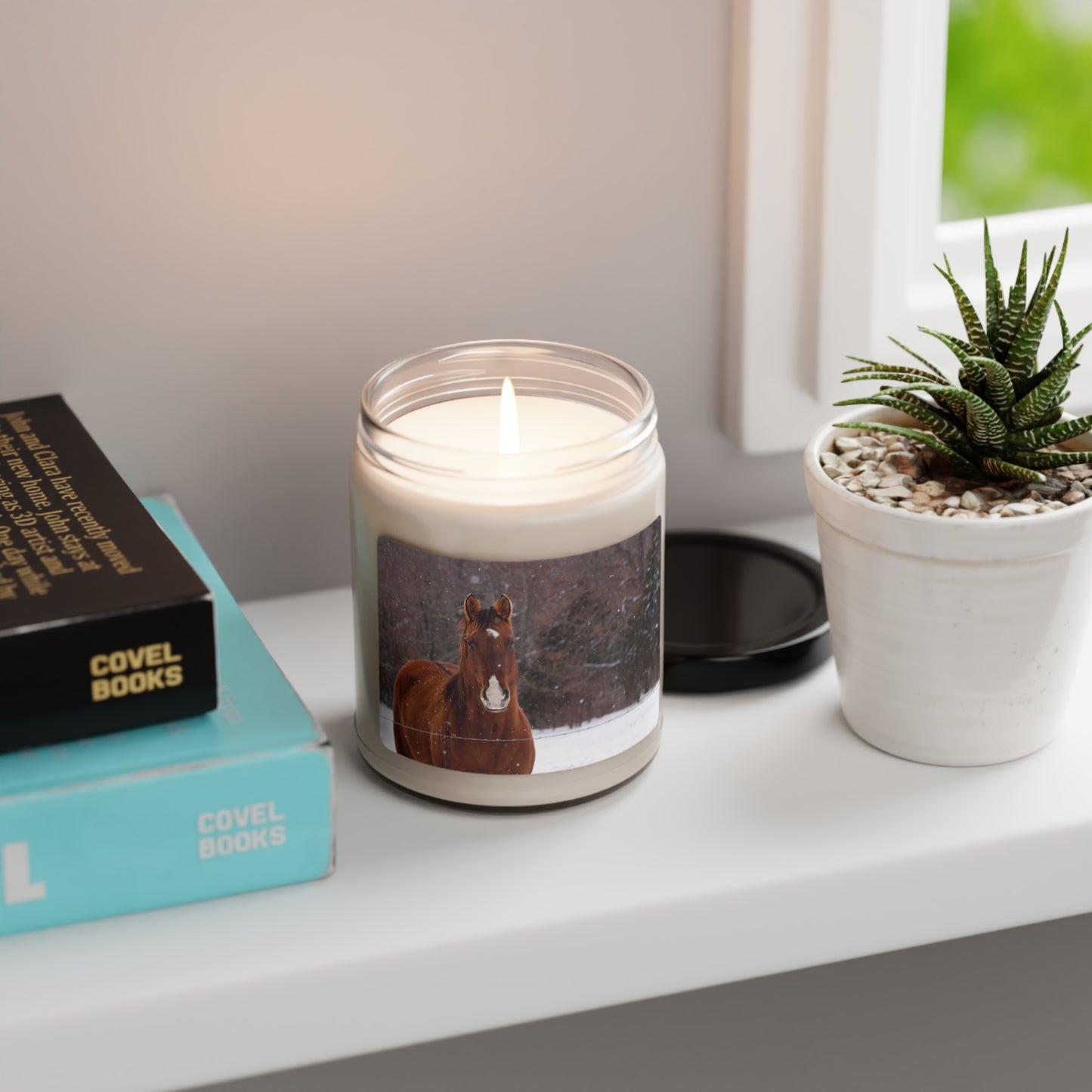 Western Cowboy Horse Holiday Winter Scented Soy Candle, 9oz