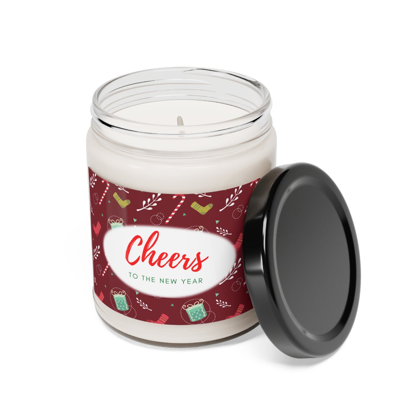 Cheers to the New Year Holiday Christmas Scented Soy Candle, 9oz
