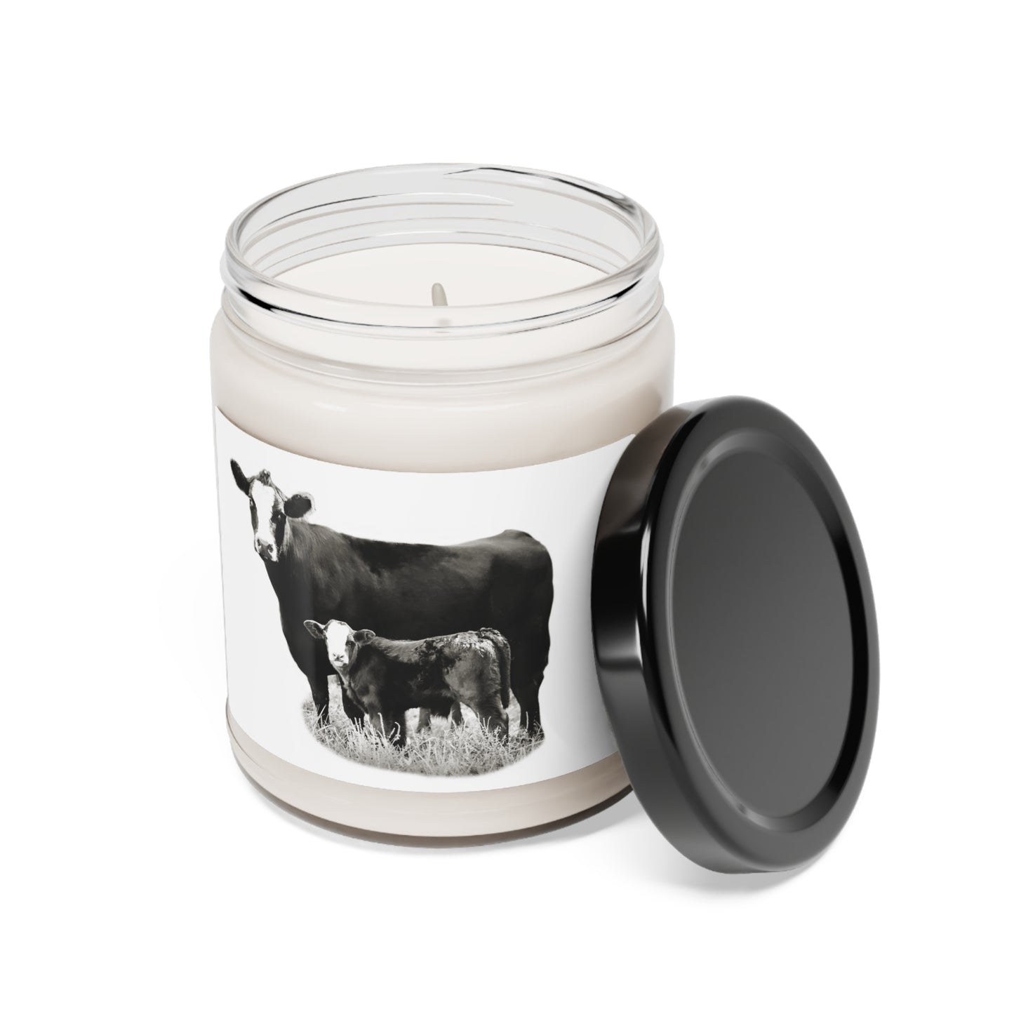 Black White Face Angus Scented Soy Candle, 9oz { Farmhouse Decor