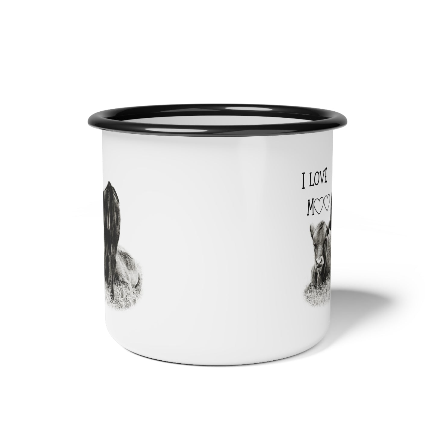 Baby Cows Cuddling Farmhouse Photo Enamel Camp Cup