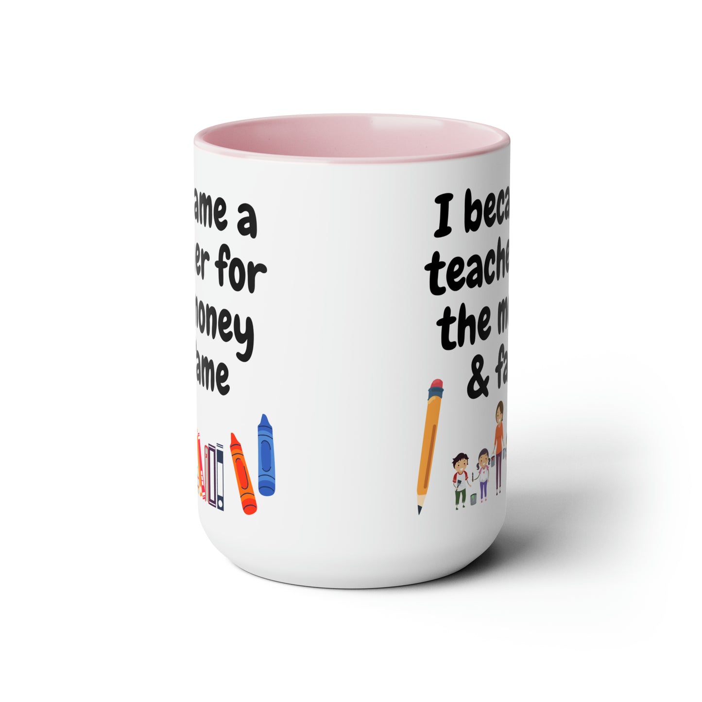 Funny Teacher Gift Two-Tone Coffee Mugs, 15oz