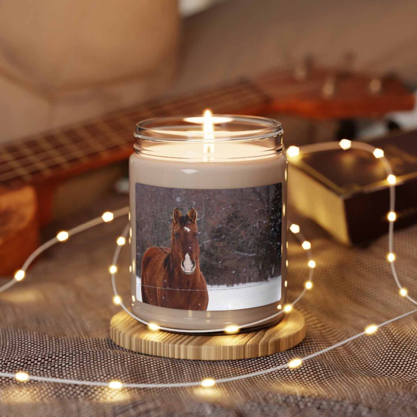 Western Cowboy Horse Holiday Winter Scented Soy Candle, 9oz