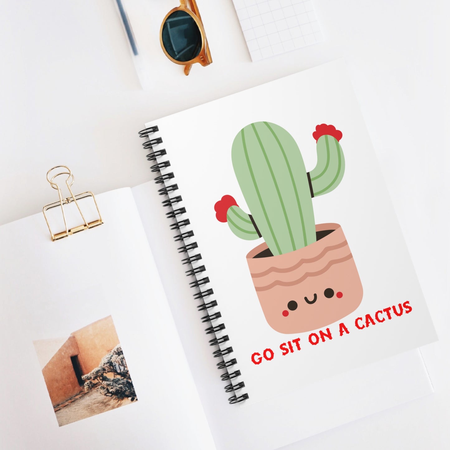 Funny Go Sit on a Cactus Notebook| Back to school | Southwest Journal
