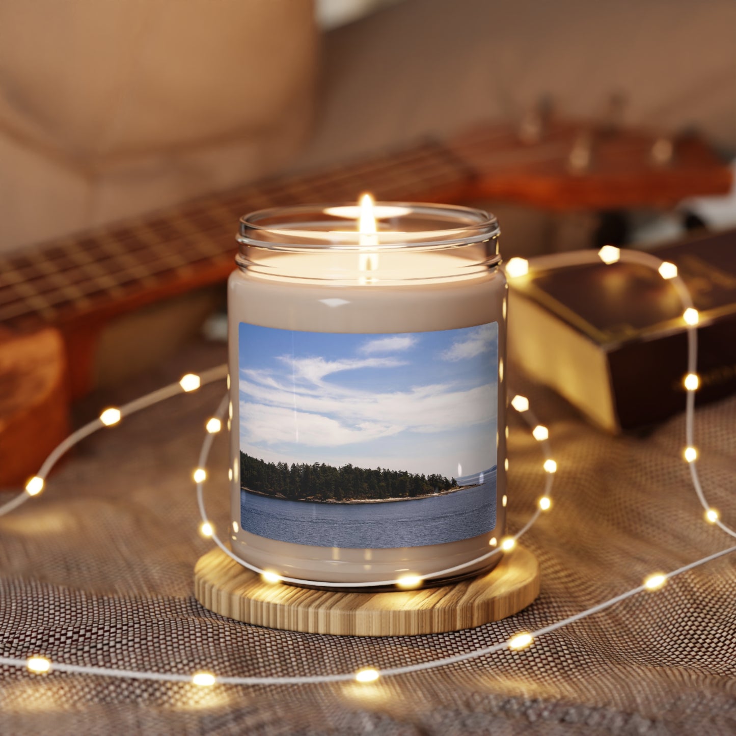 Ocean Water Beach Scene Scented Soy Candle, 9oz
