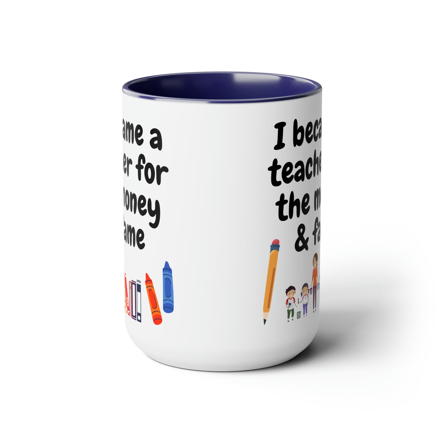Funny Teacher Gift Two-Tone Coffee Mugs, 15oz