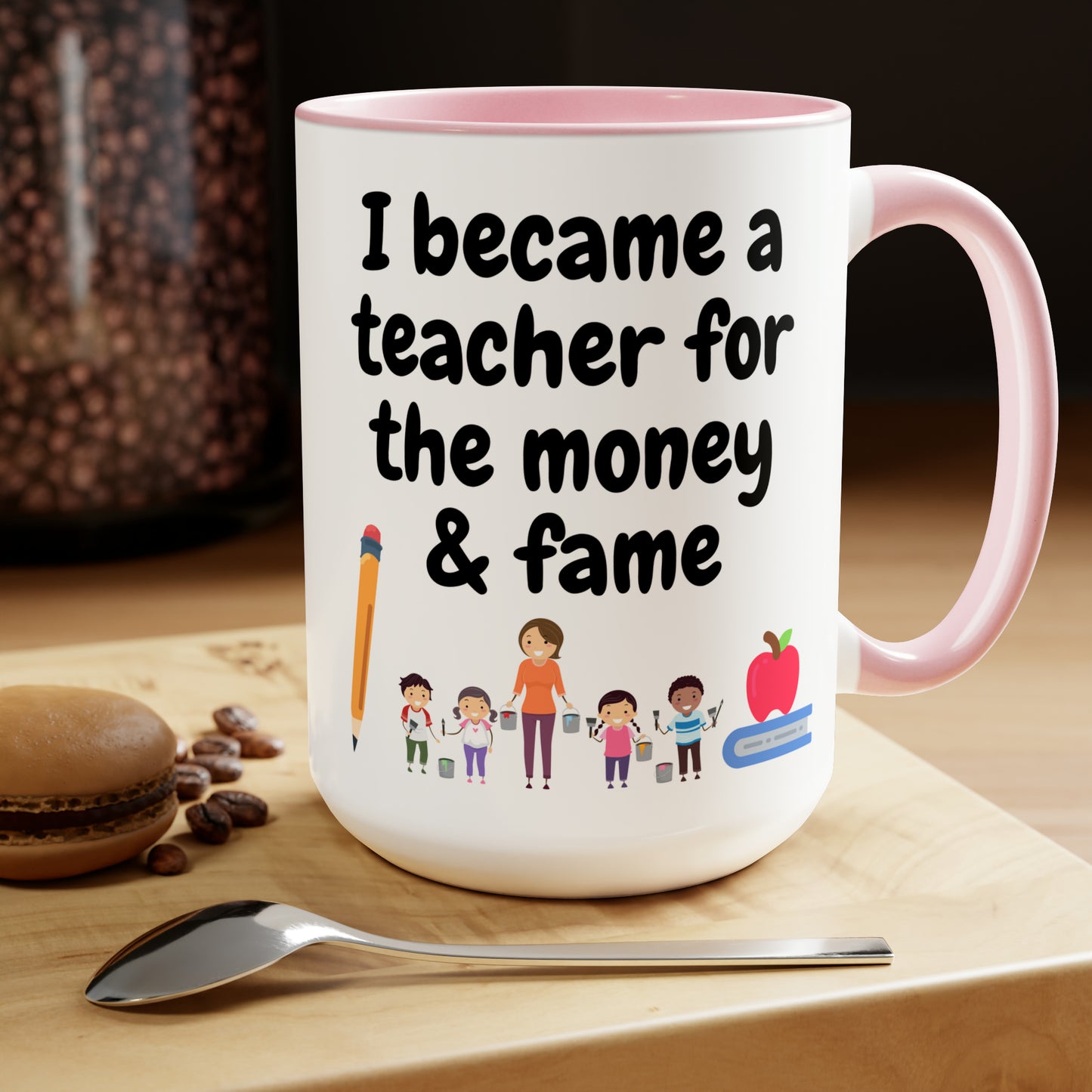 Funny Teacher Gift Two-Tone Coffee Mugs, 15oz