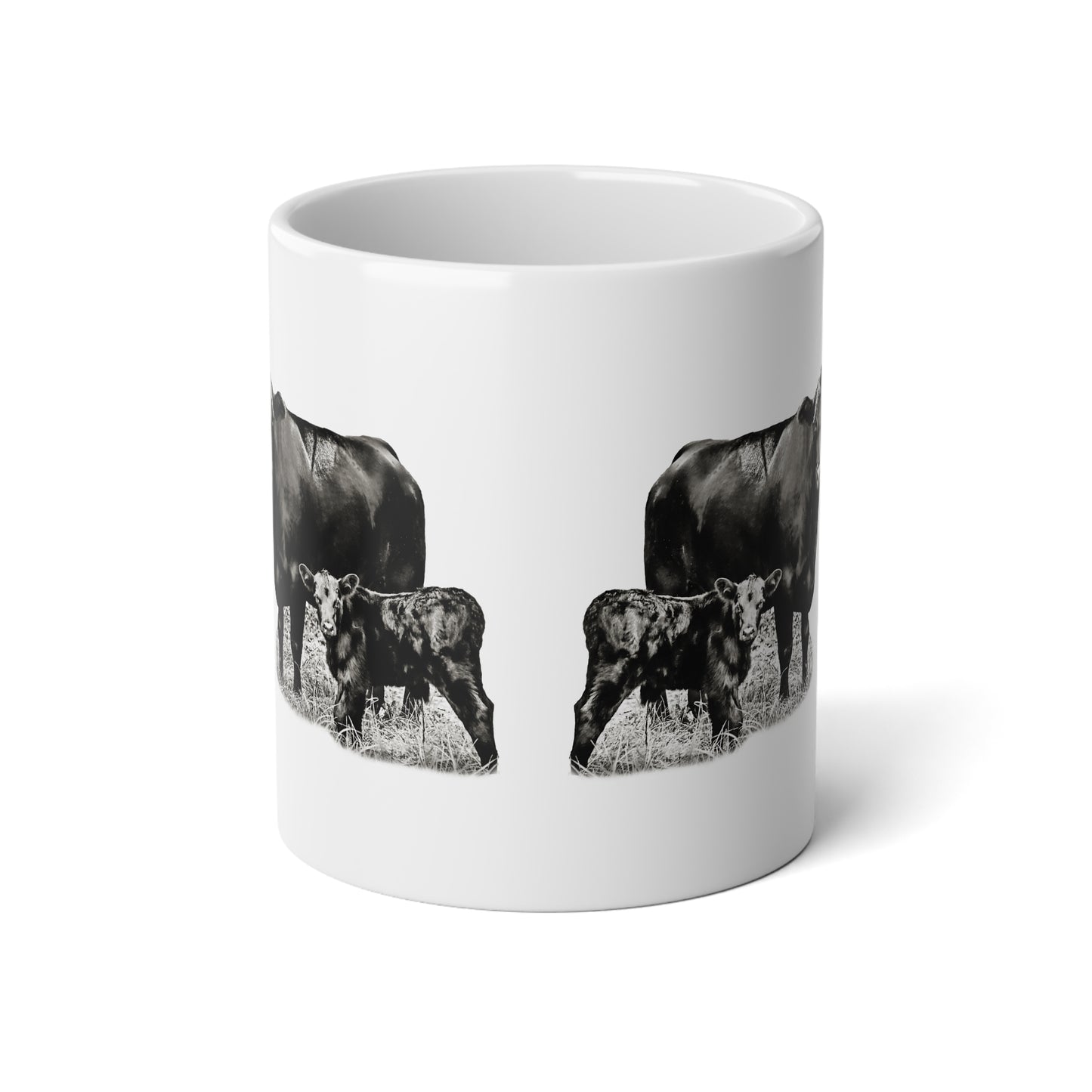 Customized Black Angus Jumbo Mug, 20oz - I Love Cows |Logo Farming Cup