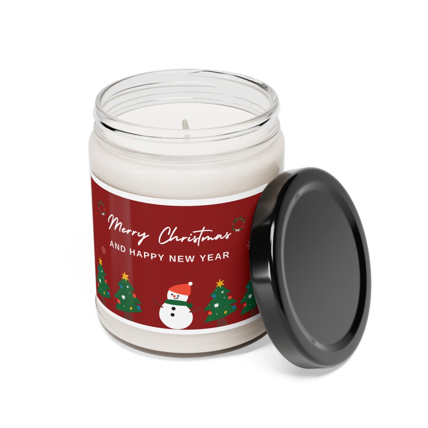 Merry Christmas & Happy New year Holiday Scented Soy Candle, 9oz
