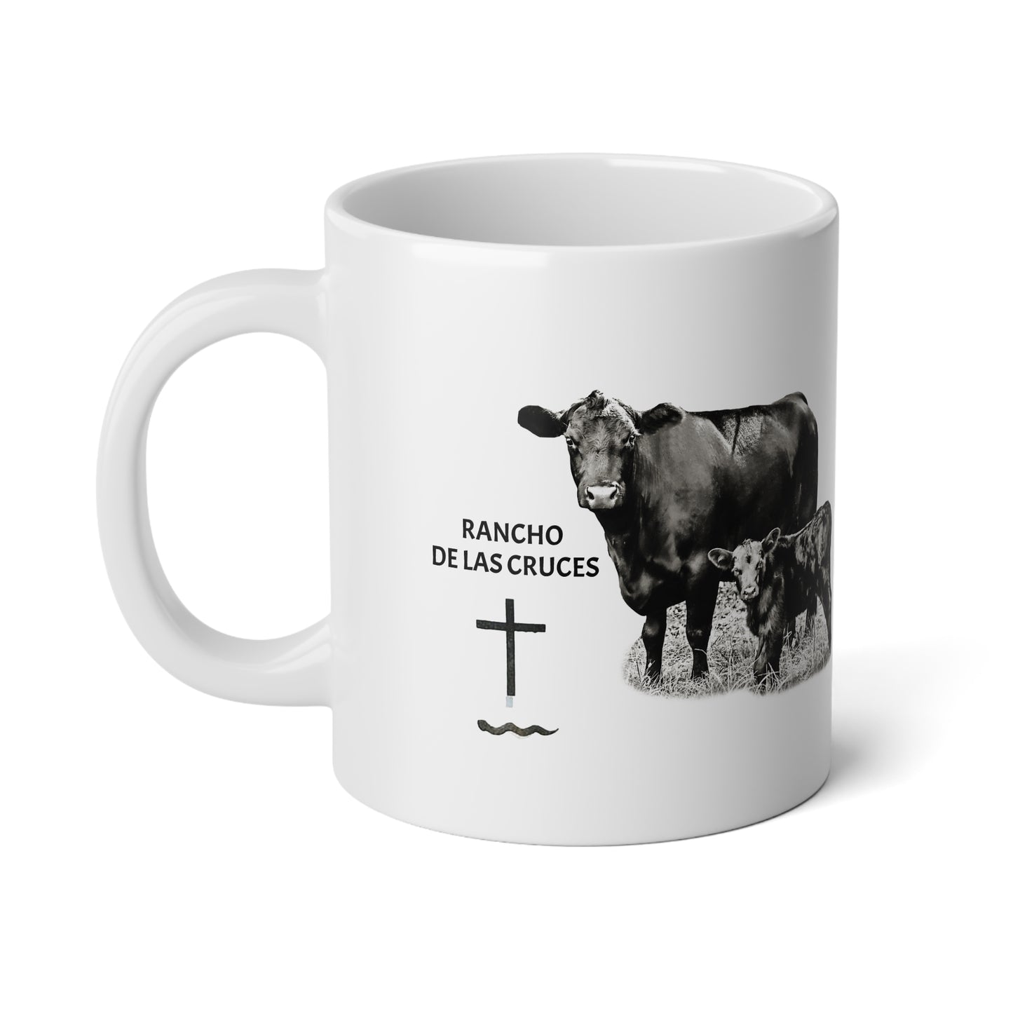 Customized Black Angus Jumbo Mug, 20oz - I Love Cows |Logo Farming Cup