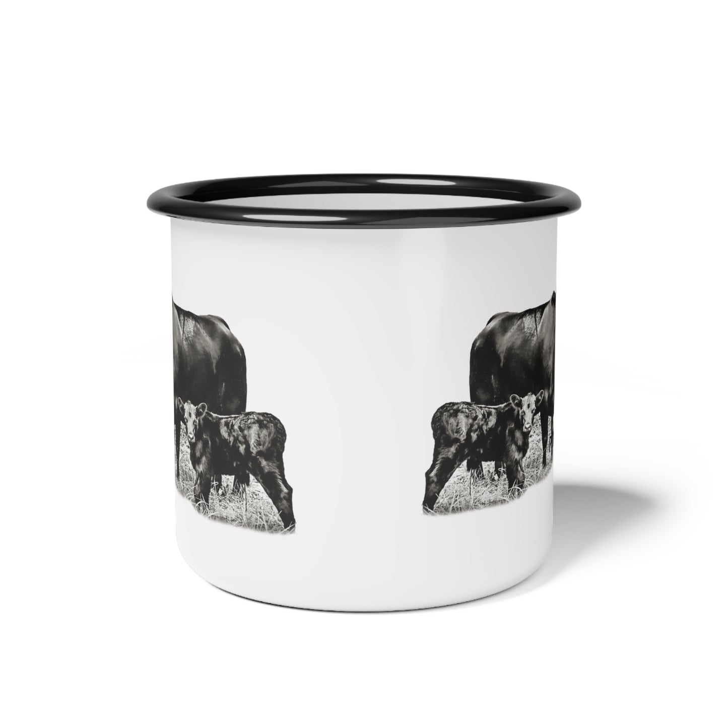 Personalized Enamel Camper Cup Custom Cow Coffee Mug