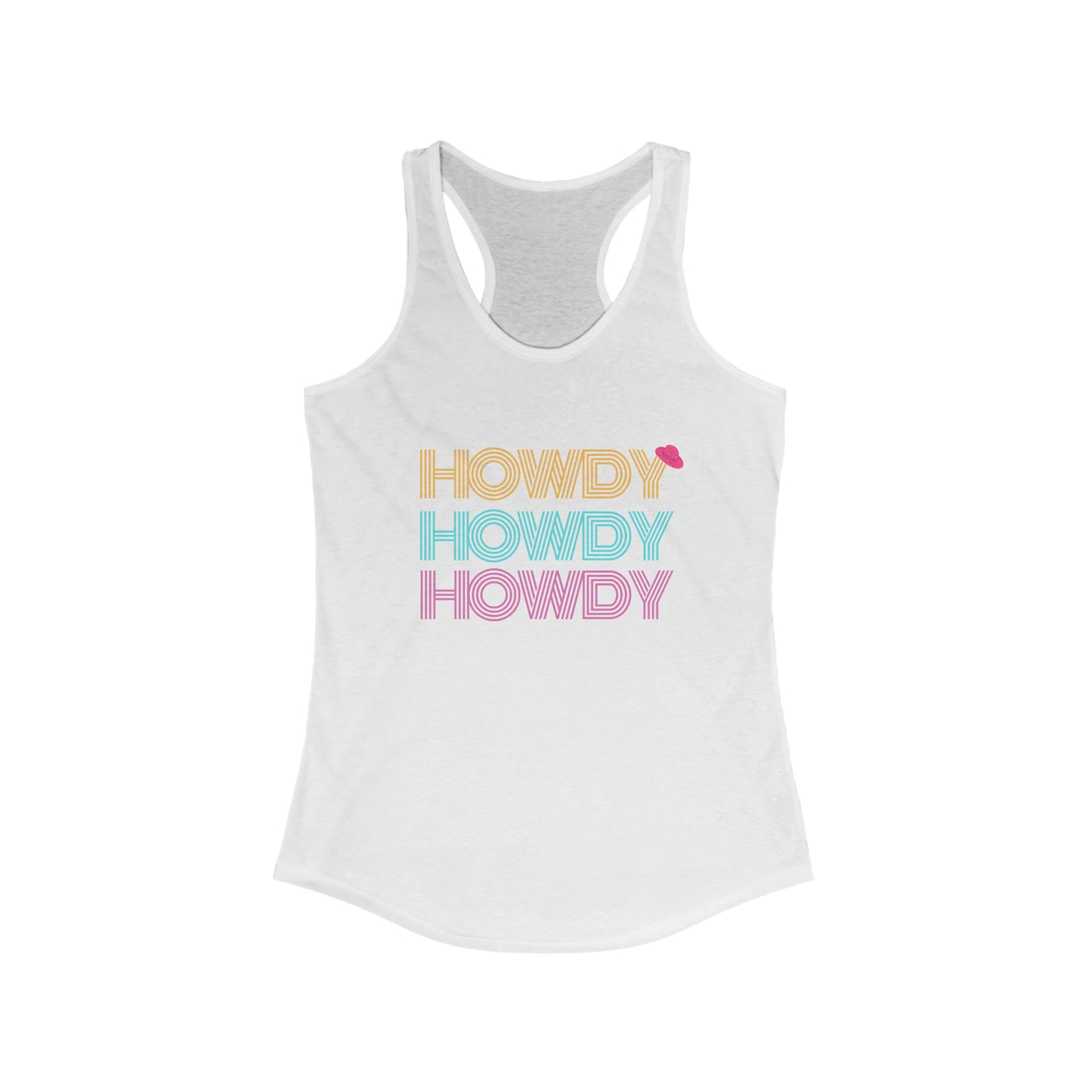 Retro Tank Top Women's Ideal Racerback Tank Howdy Quote