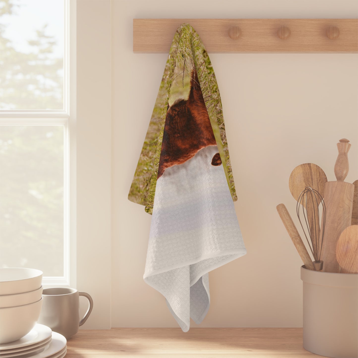 Baby Cow Soft Tea Towel Hereford Farmer Gift Farm Animal Decor Farmhouse