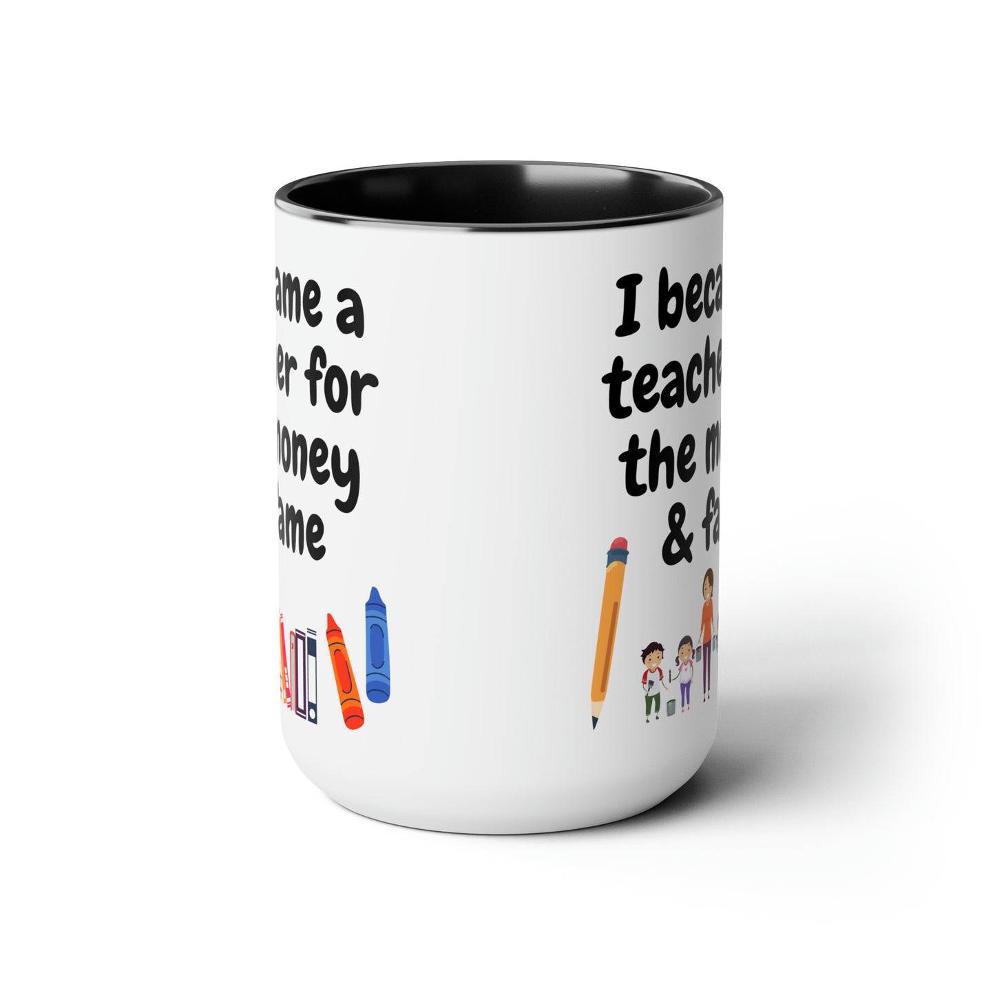 Funny Teacher Gift Two-Tone Coffee Mugs, 15oz