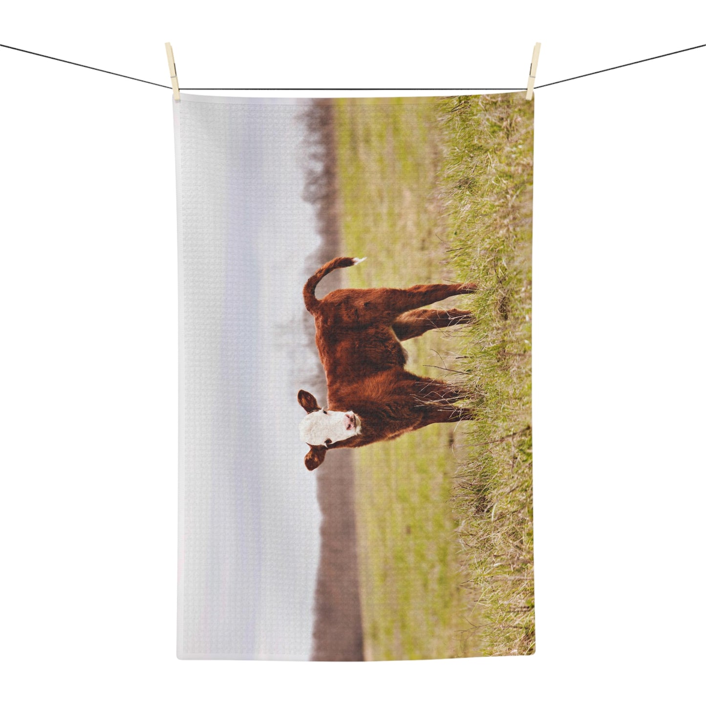 Baby Cow Soft Tea Towel Hereford Farmer Gift Farm Animal Decor Farmhouse