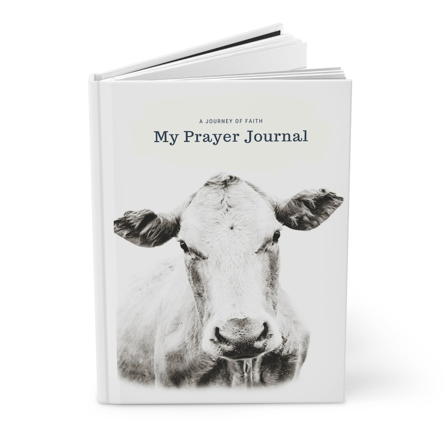 White Charolais Cow Hardcover Prayer/Gratitude Journal Matte