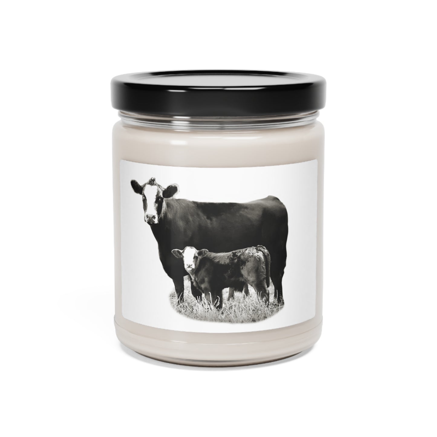 Black White Face Angus Scented Soy Candle, 9oz { Farmhouse Decor