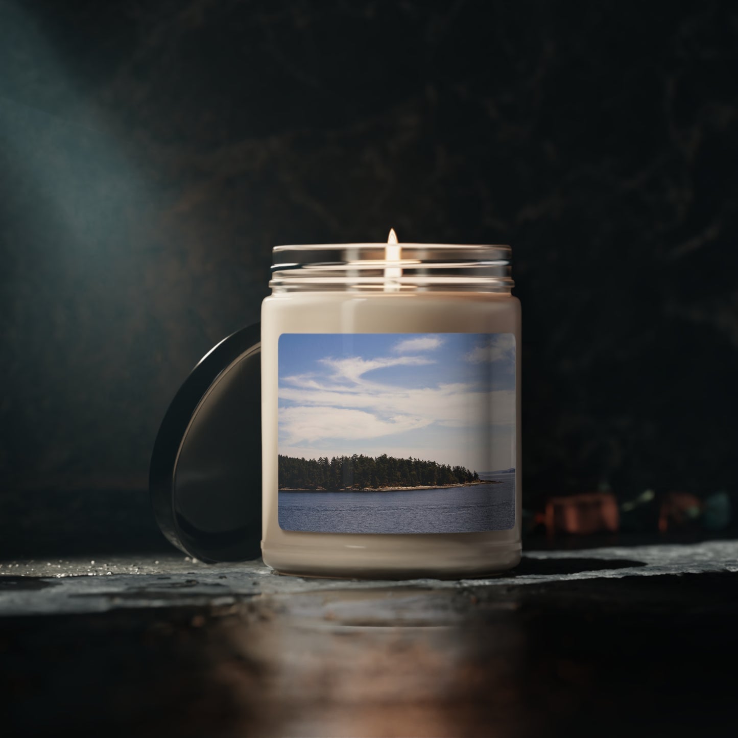 Ocean Water Beach Scene Scented Soy Candle, 9oz