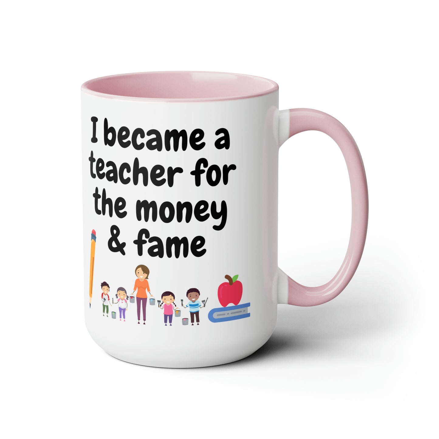Funny Teacher Gift Two-Tone Coffee Mugs, 15oz