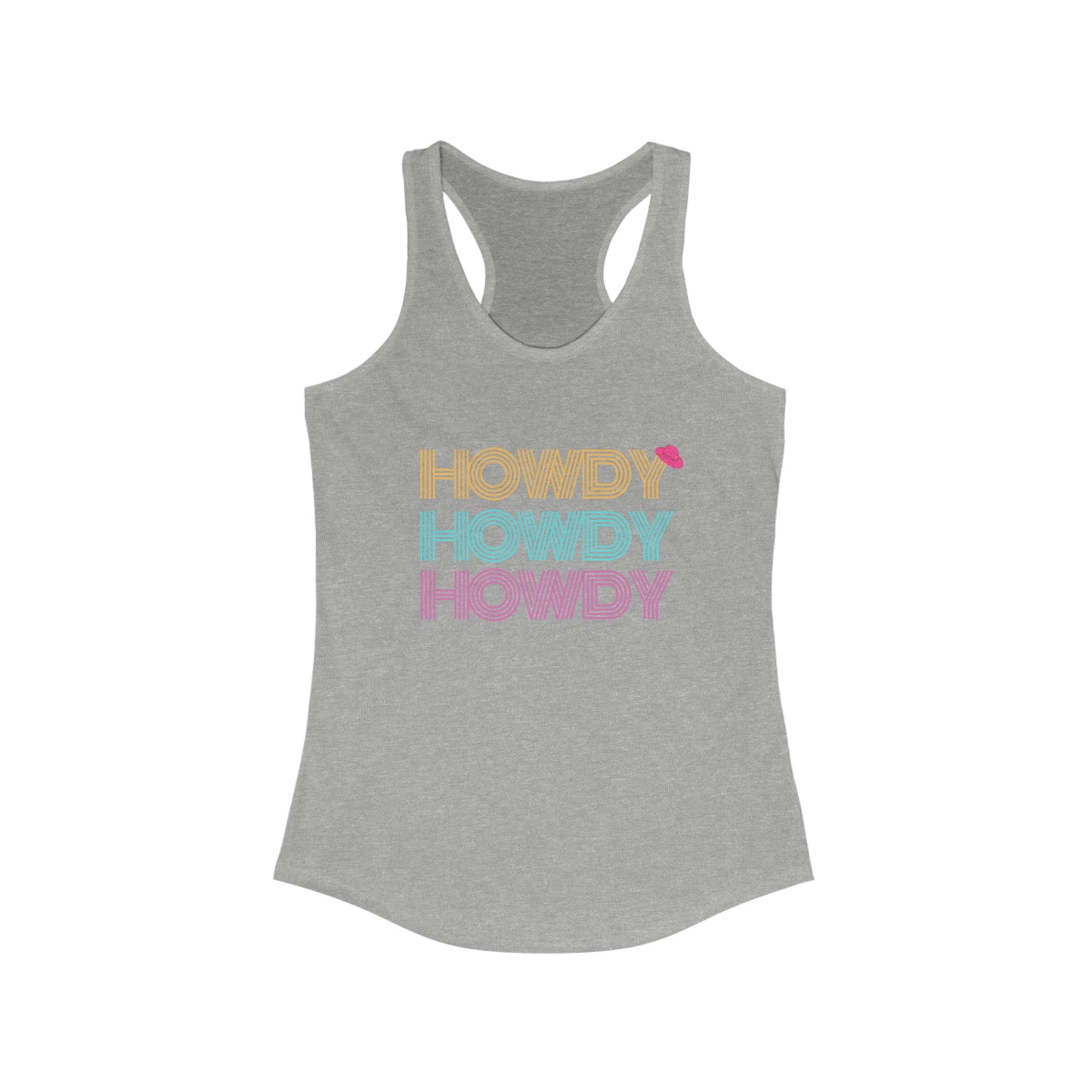 Retro Tank Top Women's Ideal Racerback Tank Howdy Quote