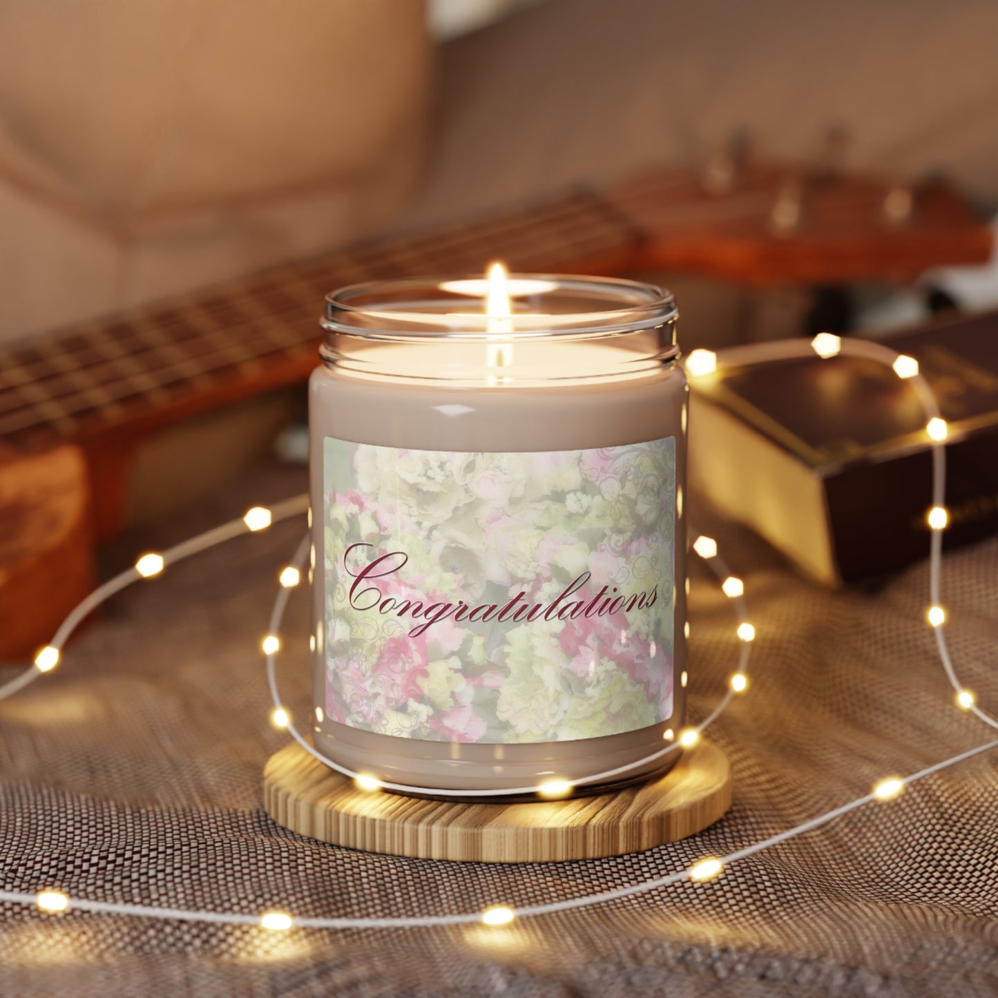 Congratulations Candle Wedding Candle Baby Shower Scented Soy Candle, 9oz