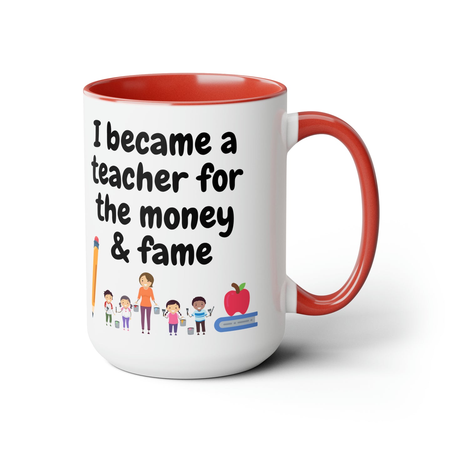 Funny Teacher Gift Two-Tone Coffee Mugs, 15oz
