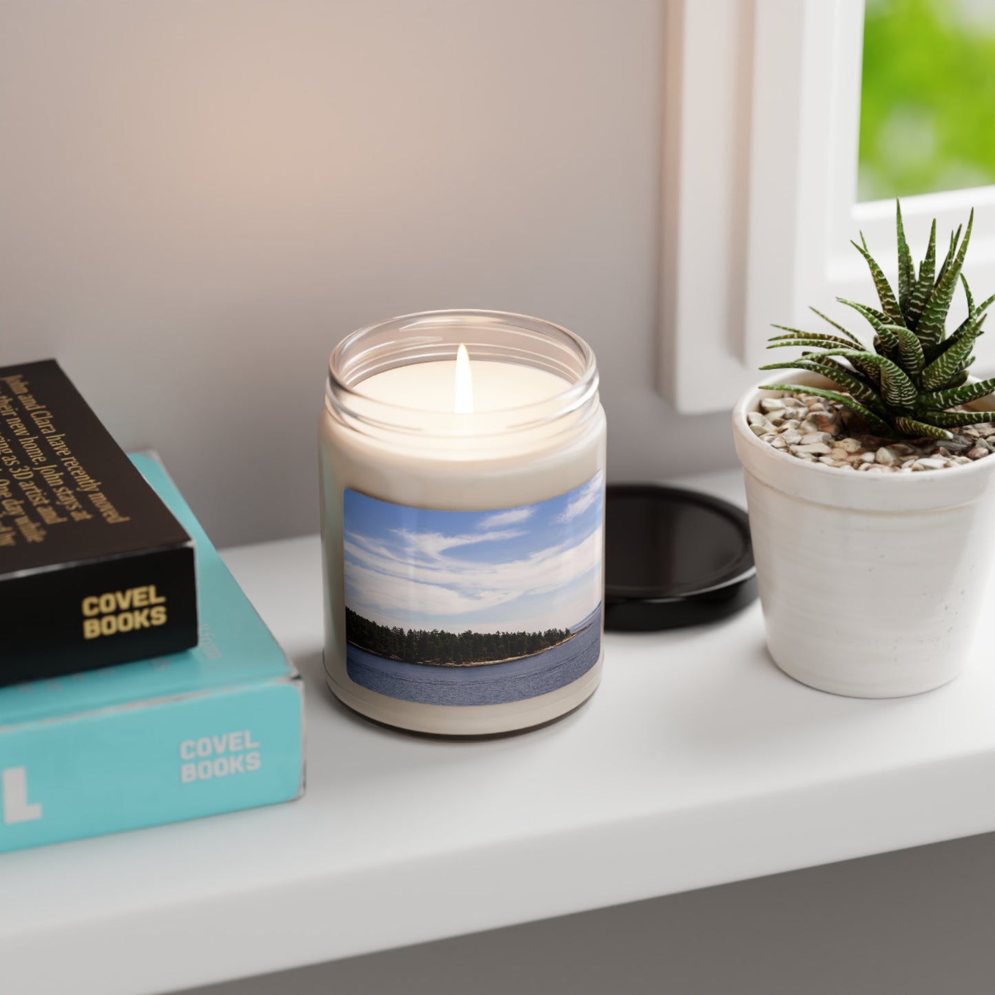 Ocean Water Beach Scene Scented Soy Candle, 9oz