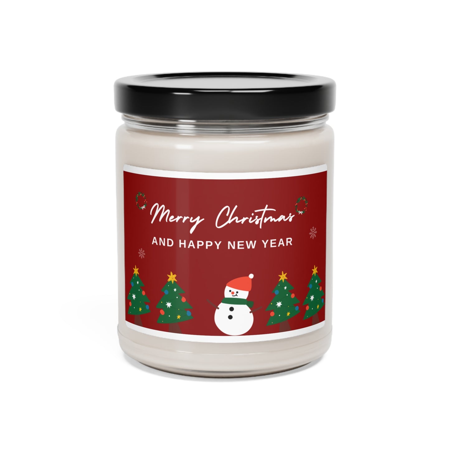 Merry Christmas & Happy New year Holiday Scented Soy Candle, 9oz