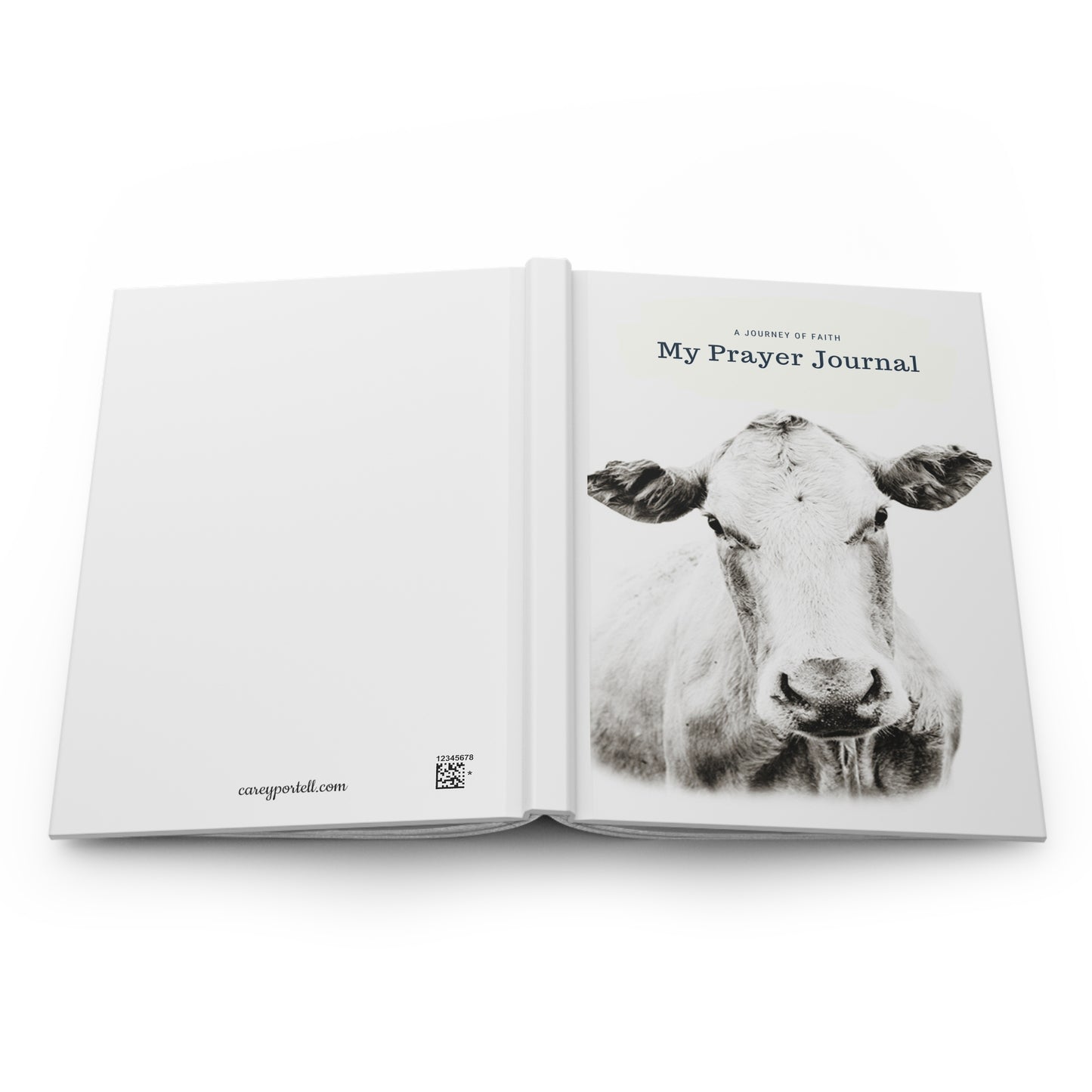 White Charolais Cow Hardcover Prayer/Gratitude Journal Matte