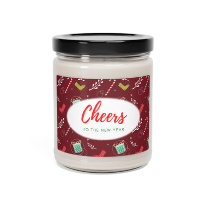 Cheers to the New Year Holiday Christmas Scented Soy Candle, 9oz