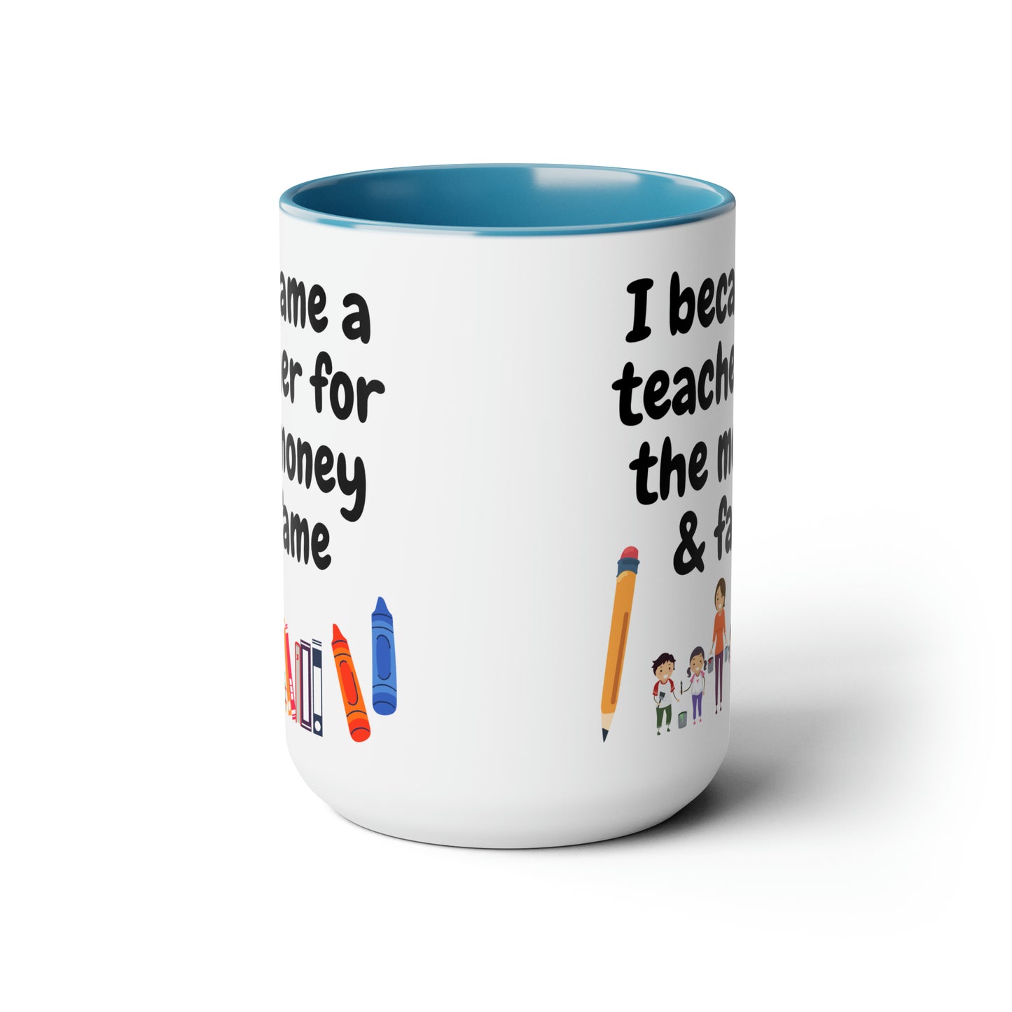 Funny Teacher Gift Two-Tone Coffee Mugs, 15oz