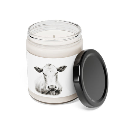 White Charolais Cow Scented Soy Candle, 9oz