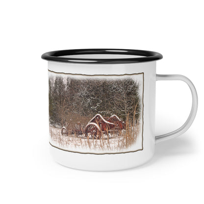 Snowy Winter Coffee Tea Cocoa Enamel Camp Cup