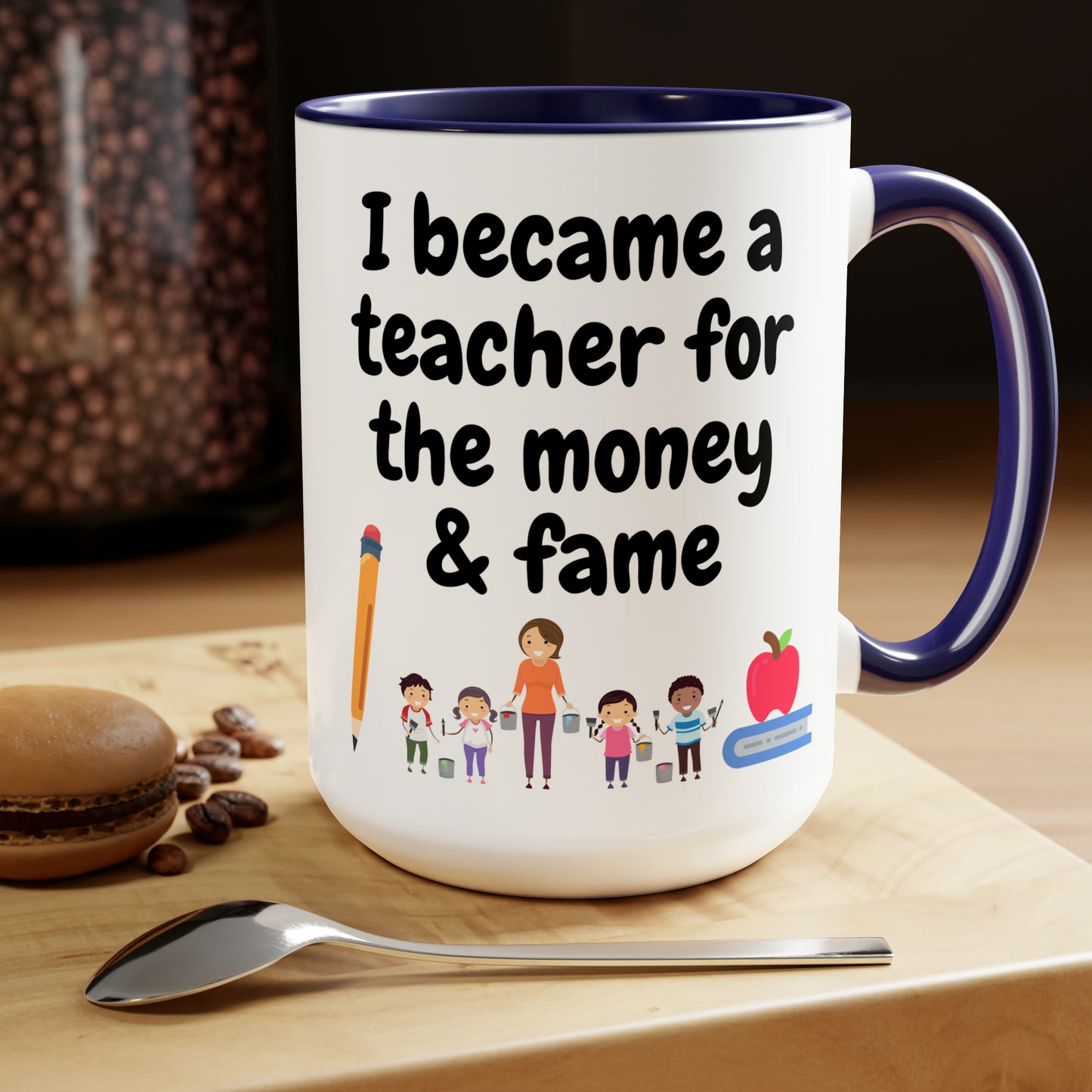 Funny Teacher Gift Two-Tone Coffee Mugs, 15oz