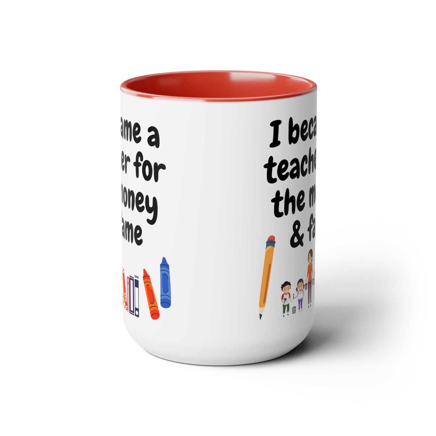 Funny Teacher Gift Two-Tone Coffee Mugs, 15oz