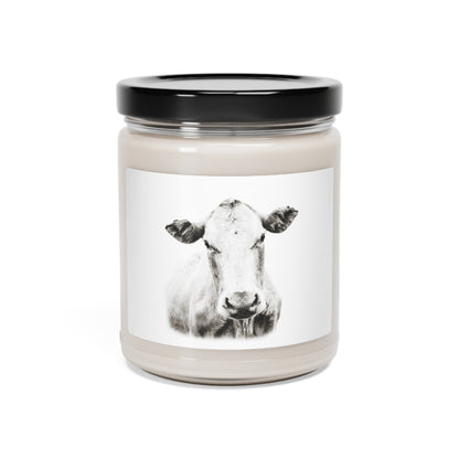 White Charolais Cow Scented Soy Candle, 9oz