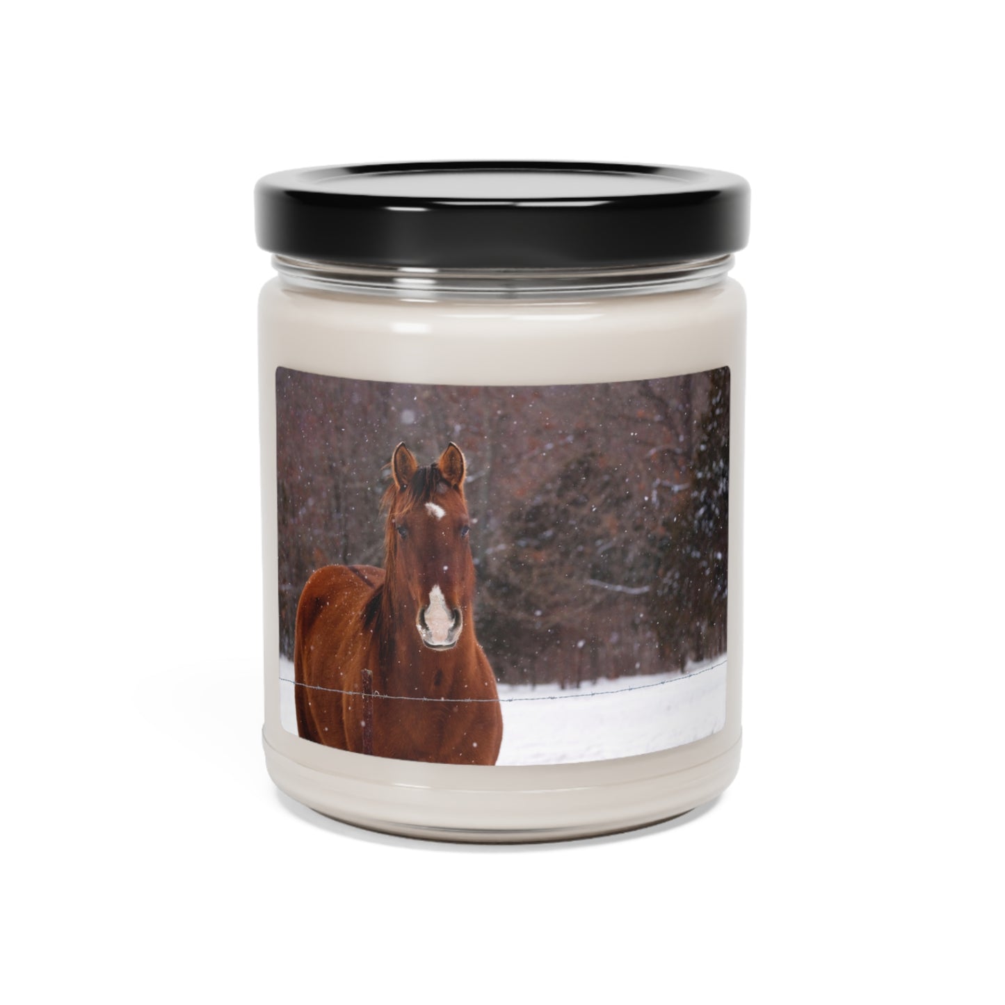 Western Cowboy Horse Holiday Winter Scented Soy Candle, 9oz
