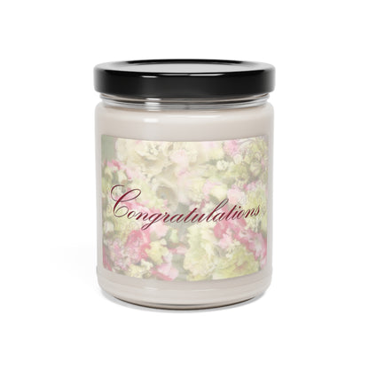 Congratulations Candle  Wedding  Candle  Baby Shower Scented Soy Candle, 9oz