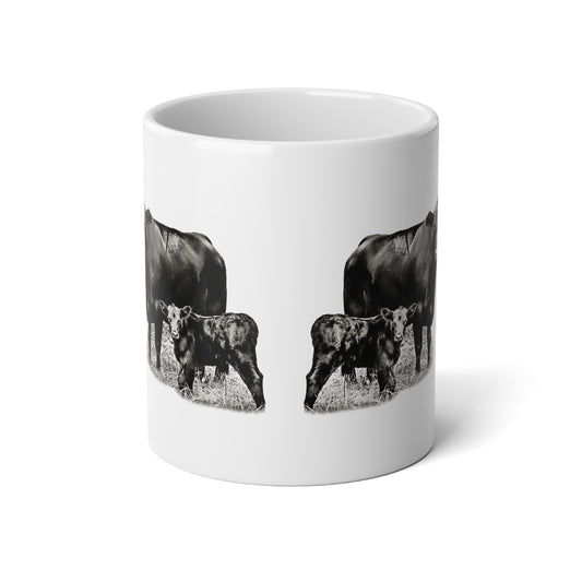 Personalized Black Angus Jumbo Coffee Mug, 20oz Customized Cow Mug I love Cows