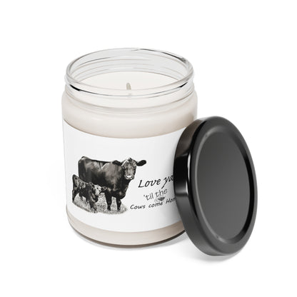 Black Angus Cow Calf Pair Cow Quote Scented Soy Candle, 9oz