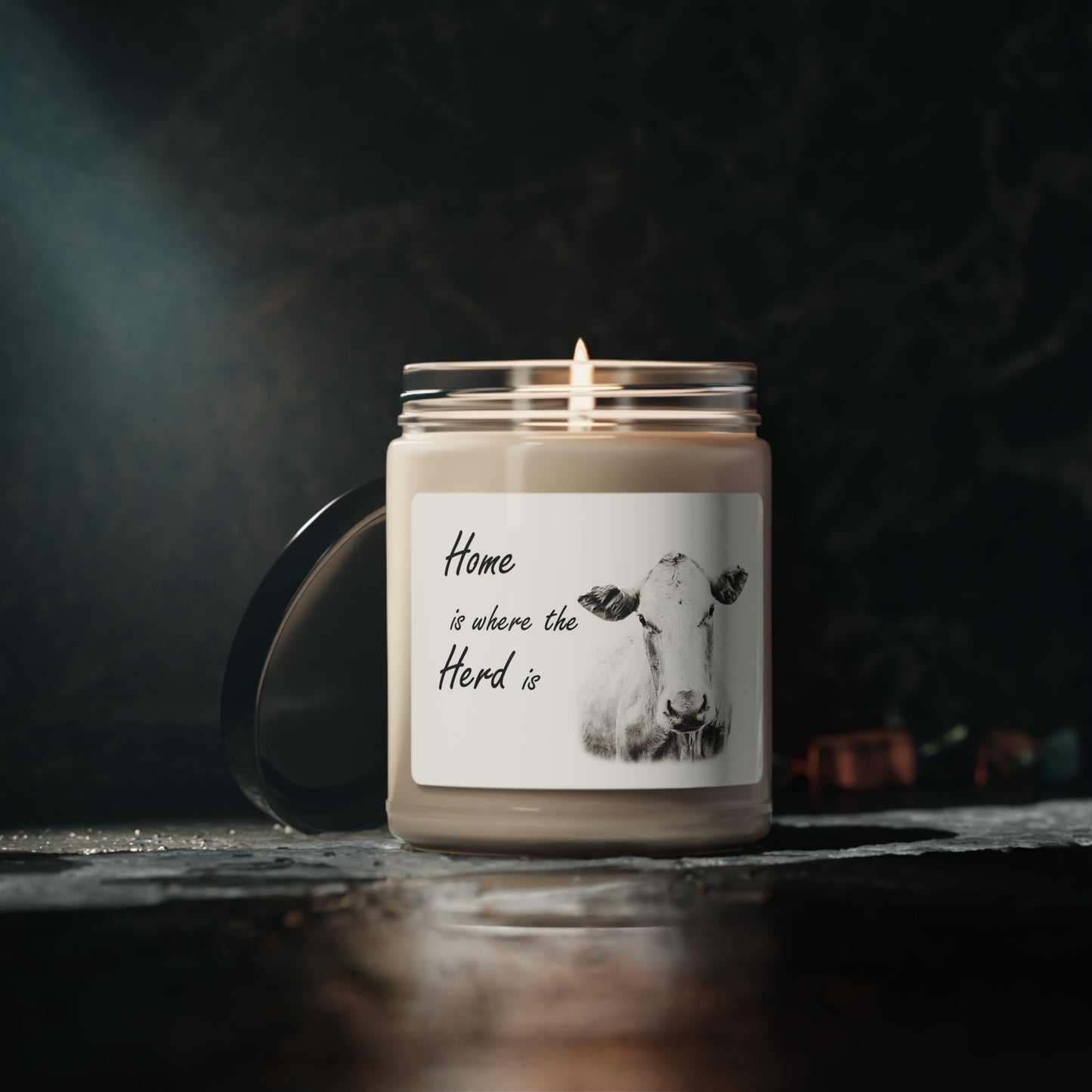Home is where the Herd is White Cow Scented Soy Candle, 9oz