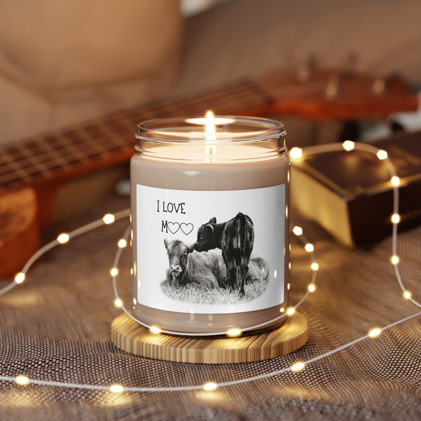 Farmhouse Decor Baby Cow Scented Soy Candle, 9oz