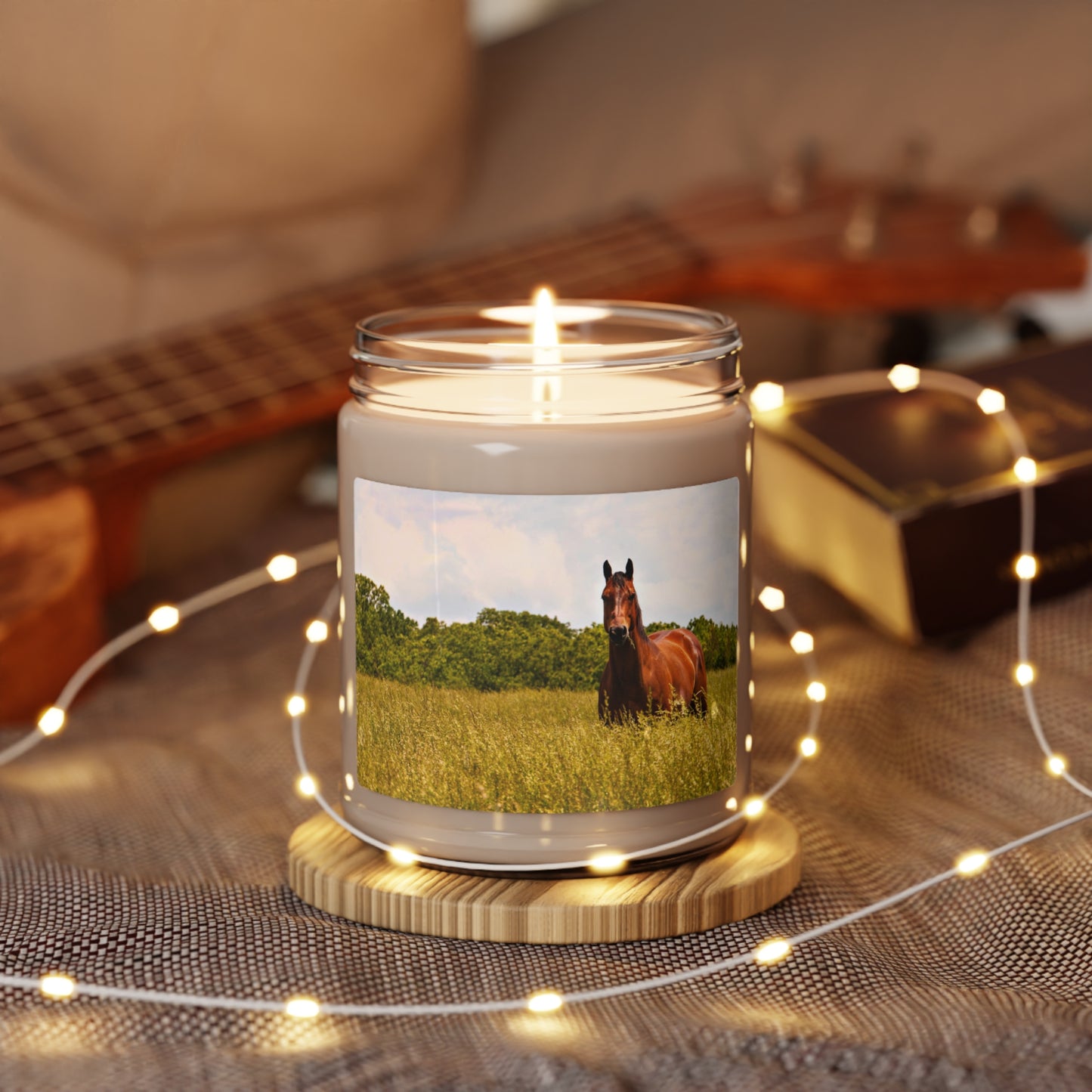 Western Cowboy Horse Photo Scented Soy Candle, 9oz