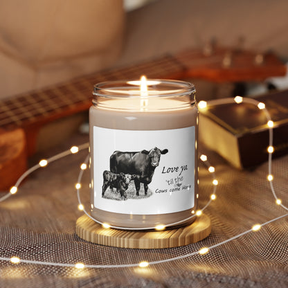 Black Angus Cow Calf Pair Cow Quote Scented Soy Candle, 9oz