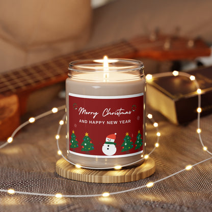 Merry Christmas & Happy New year Holiday Scented Soy Candle, 9oz