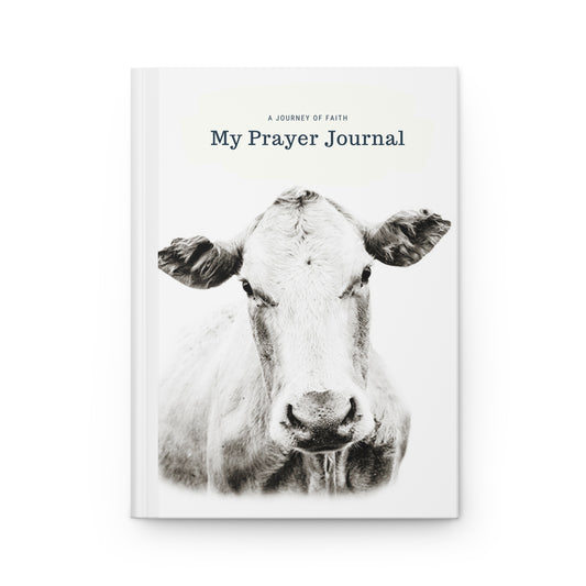 White Charolais Cow Hardcover Prayer/Gratitude Journal Matte