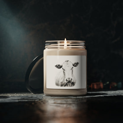 White Charolais Cow Scented Soy Candle, 9oz